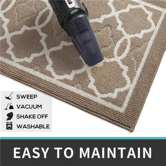 48"x32" Non-Slip Low-Profile Entrance Rug, Absorbent Machine Washable Doormats - Picture 5 of 6